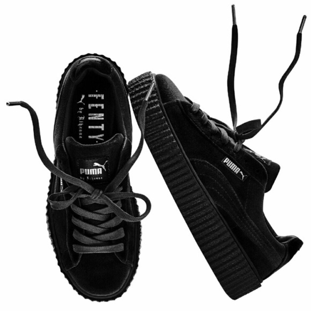Rihanna fenty puma creepers (black velvet)